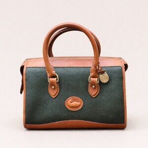 Dooney & Bourke Vintage Ivy & British Tan AWL Satchel - 1980s Classic